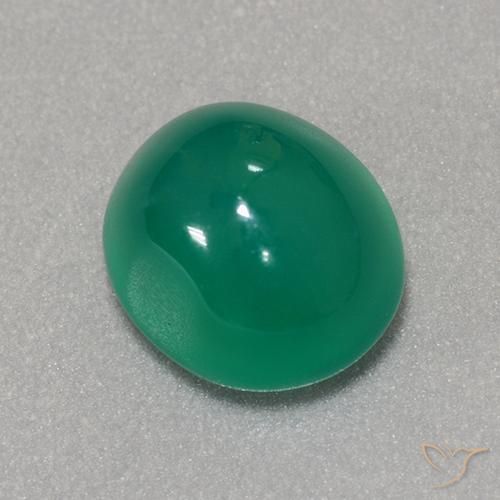 Ágata Verde médio Natural 3.20ct, oval, Translúcido