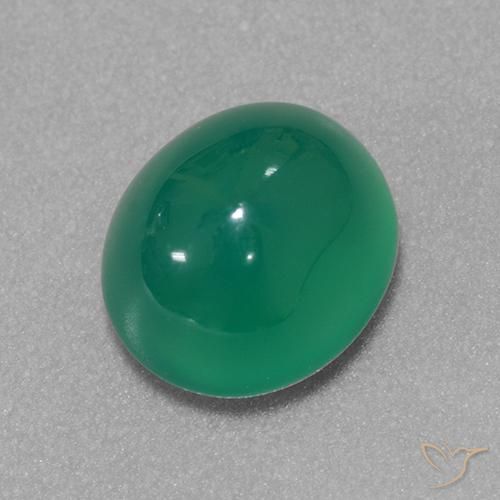 Ágata Verde médio Natural 3.20ct, oval, Translúcido
