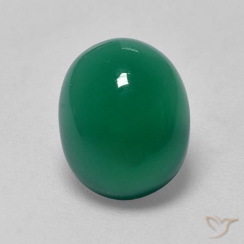Ágata verde natural 3,00ct, corte oval, transparente