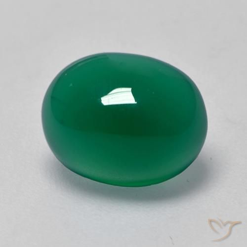 Ágata verde natural 3,00ct, corte oval, transparente