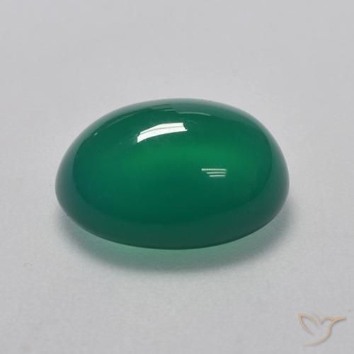 Ágata verde natural 3,00ct, corte oval, transparente