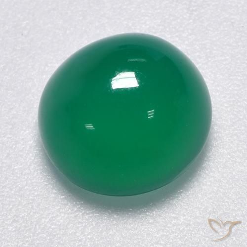 Ágata Verde médio Natural 3.32ct, Corte Oval, Translúcido
