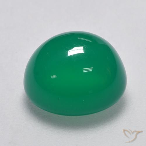 Ágata Verde médio Natural 3.32ct, Corte Oval, Translúcido