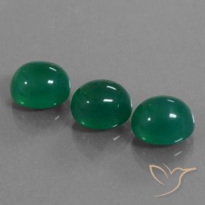 Pedras preciosas de Ágata Verde médio natural de 10.68 ct, oval, Translúcido