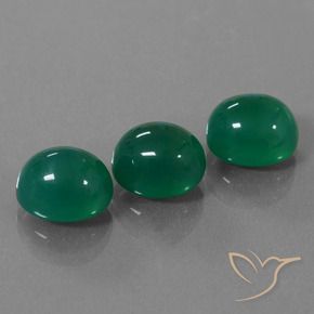Pedras preciosas de Ágata Verde médio natural de 10.68 ct, oval, Translúcido