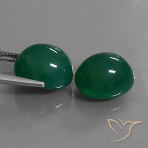 Pedras preciosas de Ágata Verde natural de 17.12 ct, oval, Translúcido