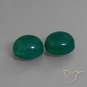 Pedras preciosas de ágata verde natural de 16,71 ct, corte oval, translúcido