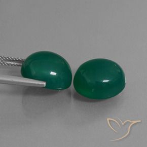 Pedras preciosas de ágata verde natural de 16,71 ct, corte oval, translúcido