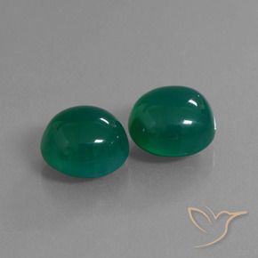 Pedras preciosas de Ágata Verde natural de 16.35 ct, oval, Translúcido