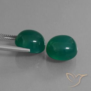 Pedras preciosas de Ágata Verde natural de 16.35 ct, oval, Translúcido