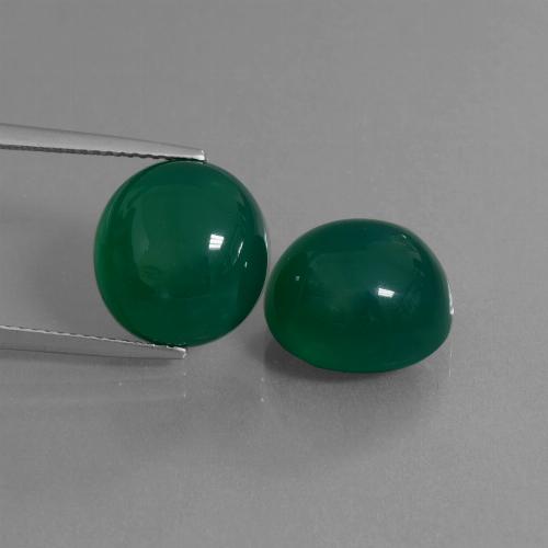 Pedras preciosas de ágata verde natural de 15,65 ct, corte oval, translúcido