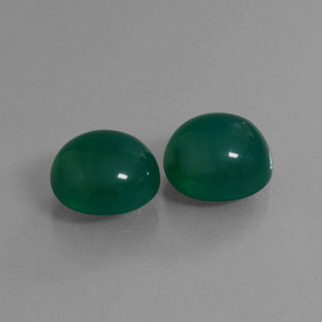 Pedras preciosas de ágata verde natural de 15,65 ct, corte oval, translúcido