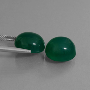 Pedras preciosas de ágata verde natural de 15,65 ct, corte oval, translúcido