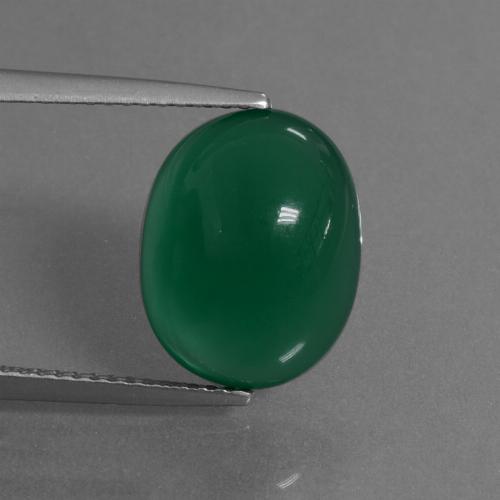 Ágata verde natural 6,27ct, corte oval, translúcido
