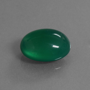 Ágata verde natural 6,27ct, corte oval, translúcido