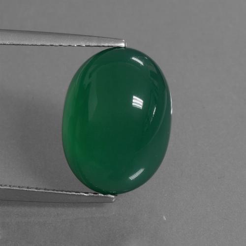 Ágata verde natural 6,62ct, corte oval, translúcido