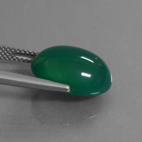 Ágata verde natural 6,62ct, corte oval, translúcido