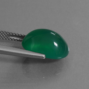 Ágata verde natural 5,72ct, corte oval, translúcido