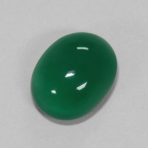 Ágata verde natural 6,67ct, corte oval, translúcido