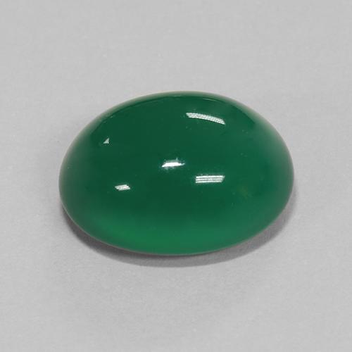 Ágata verde natural 6,67ct, corte oval, translúcido