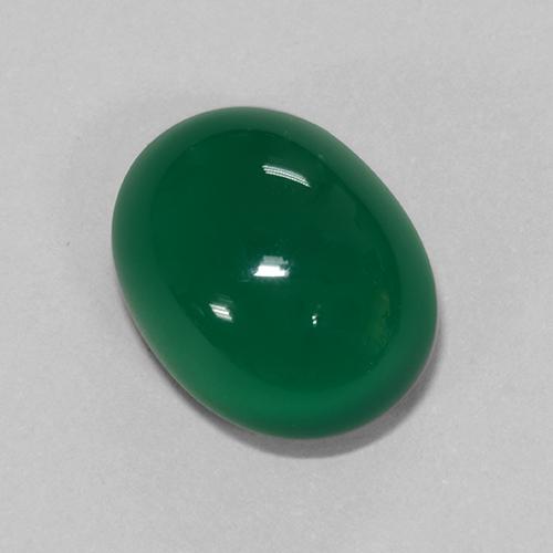 Ágata verde natural 6,67ct, corte oval, translúcido