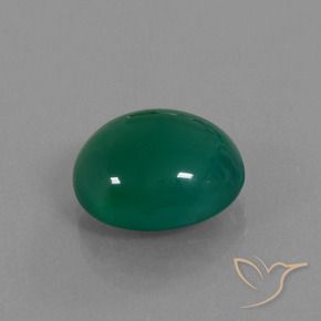 Ágata Verde médio Natural 7.56ct, oval, Translúcido