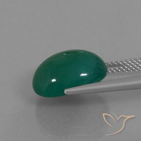 Ágata Verde médio Natural 7.56ct, oval, Translúcido