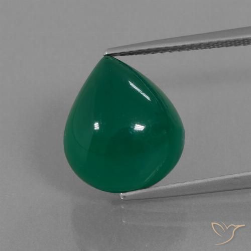 8.64ct Natural Verde floresta Ágata, Formato de pêra, Translúcido