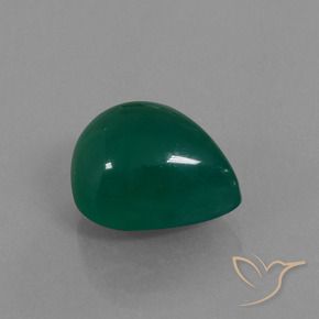 Ágata Verde floresta Natural 8.64ct, Formato de pêra, Translúcido