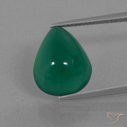 6.44ct Natural Verde médio Ágata, Formato de pêra, Translúcido