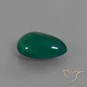 Ágata Verde floresta Natural 5.45ct, Formato de pêra, Translúcido