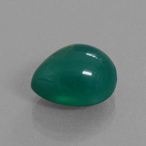Ágata verde natural 8,02ct, formato de pêra, translúcido