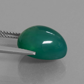 Ágata verde natural 8,02ct, formato de pêra, translúcido
