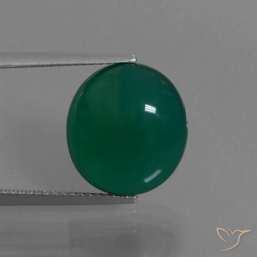 8.13ct Natural Verde escuro médio Ágata, oval, Translúcido