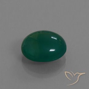 Ágata Verde escuro médio Natural 8.13ct, oval, Translúcido