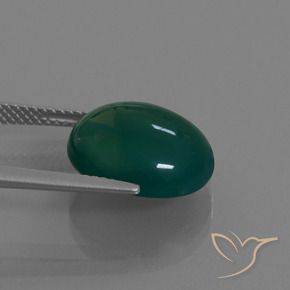 Ágata Verde escuro médio Natural 8.13ct, oval, Translúcido