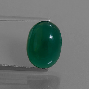 Ágata verde natural 7,42ct, corte oval, translúcido