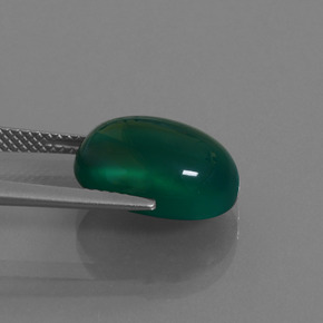 Ágata verde natural 7,42ct, corte oval, translúcido