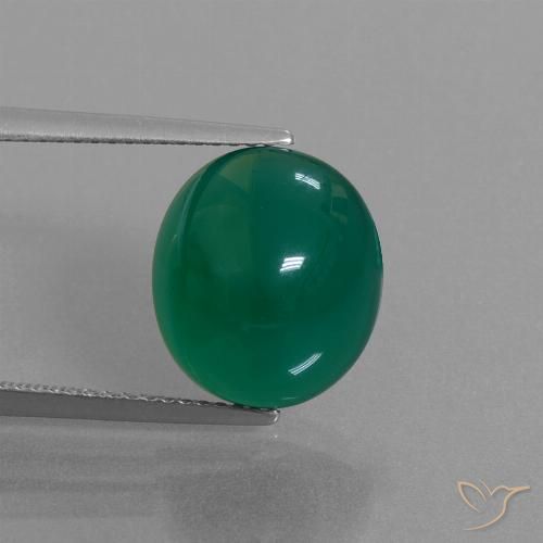 7.58ct Natural Verde floresta Ágata, oval, Translúcido