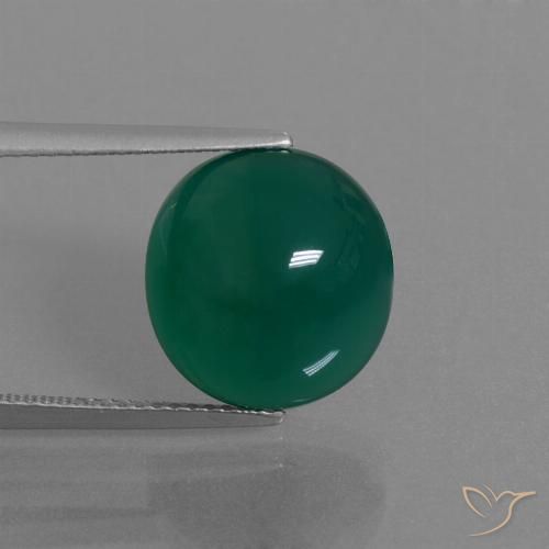 7.80ct Natural Verde escuro médio Ágata, oval, Translúcido, Photo A
