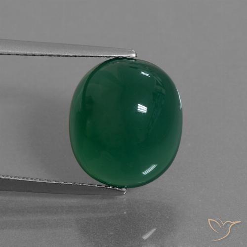8.75ct Natural Verde escuro médio Ágata, oval, Translúcido