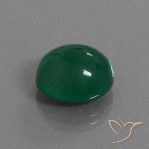Ágata Verde escuro médio Natural 8.75ct, oval, Translúcido