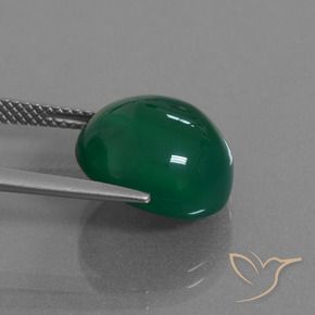 Ágata Verde escuro médio Natural 8.75ct, oval, Translúcido