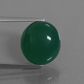 Ágata verde natural 8,77ct, corte oval, translúcido