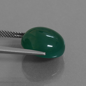 Ágata verde natural 8,77ct, corte oval, translúcido