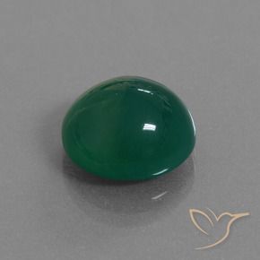 Ágata Verde escuro médio Natural 8.27ct, oval, Translúcido