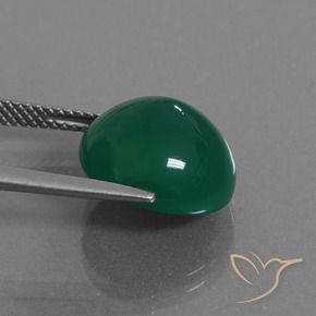 Ágata Verde escuro médio Natural 8.27ct, oval, Translúcido