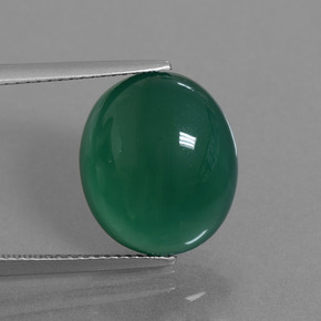 Ágata verde natural 8,32ct, corte oval, translúcido