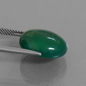 Ágata verde natural 8,32ct, corte oval, translúcido