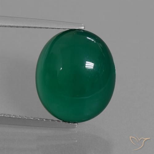 7.83ct Natural Verde escuro médio Ágata, oval, Translúcido